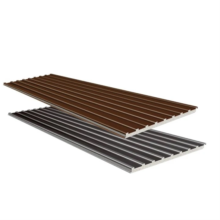 Double Layer Of Aluminum Insulated Roofing Panels With Polyurethane Foam Core